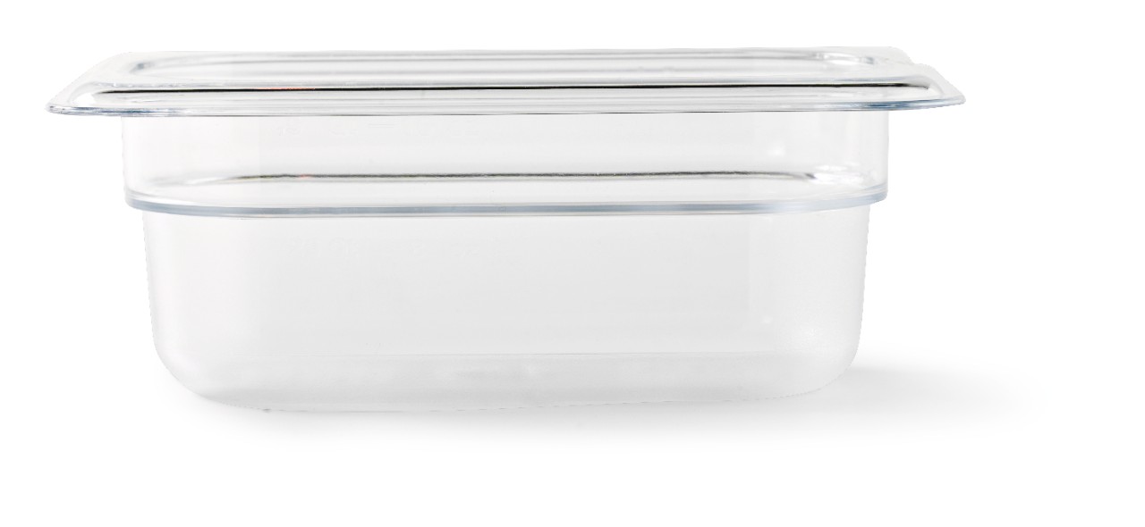 Gastronormbak helder transparant 1/9 x 65 mm polycarbonaat