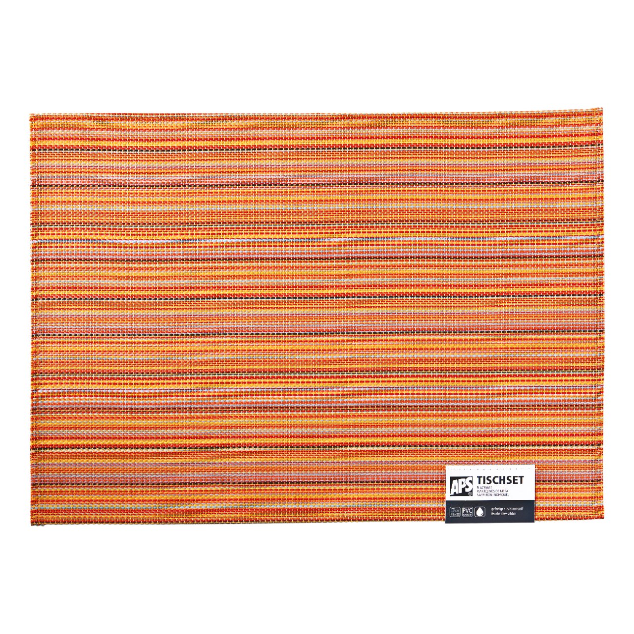 Placemat 45 x 33 cm, oranje-geel lines