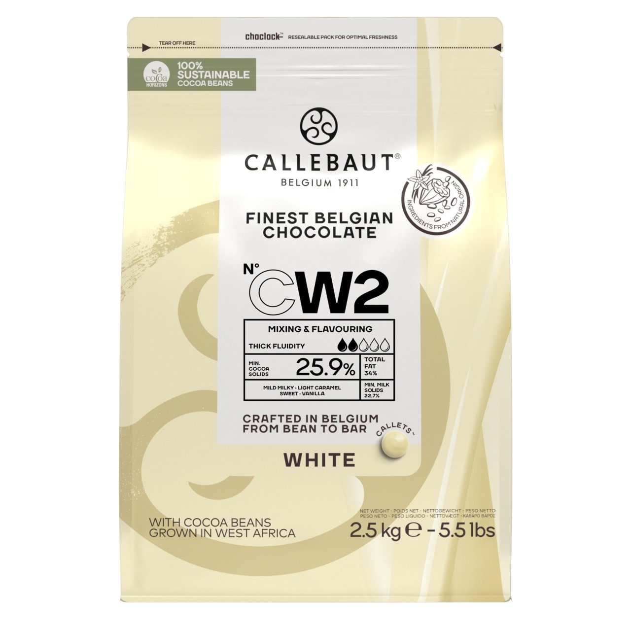 Witte chocolade callets