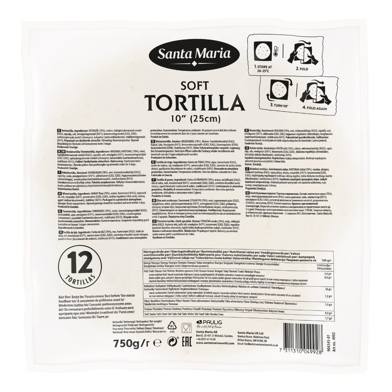 Tortilla wrap large 25 cm