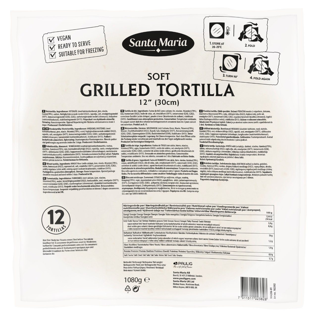 Tortilla met grillstrepen
