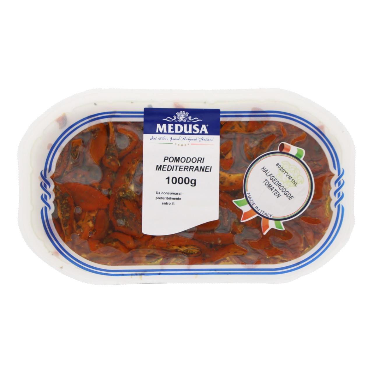 Halfgedroogde tomaten mediterranei, in kruidenolie