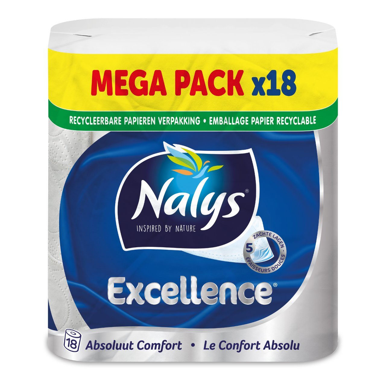 Kenmerkend scheren ballon Nalys Excellence toiletpapier 18 rol Pak 18 rollen | Sligro.nl