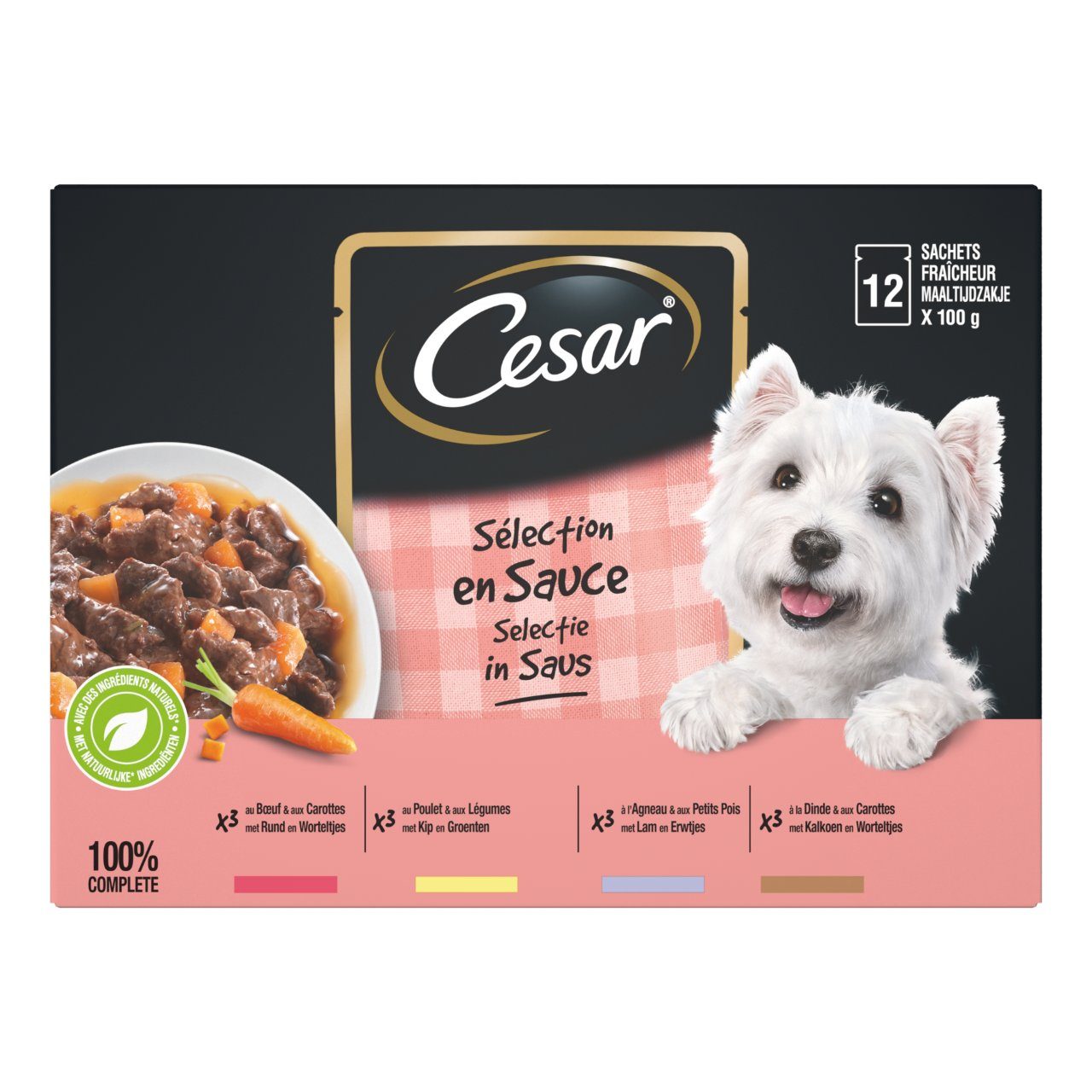 CESAR POUCH 12 PACK IN SAUCE