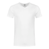 T-Shirt slim v-hals L, wit