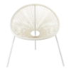 Stoel rond wicker, offwhite