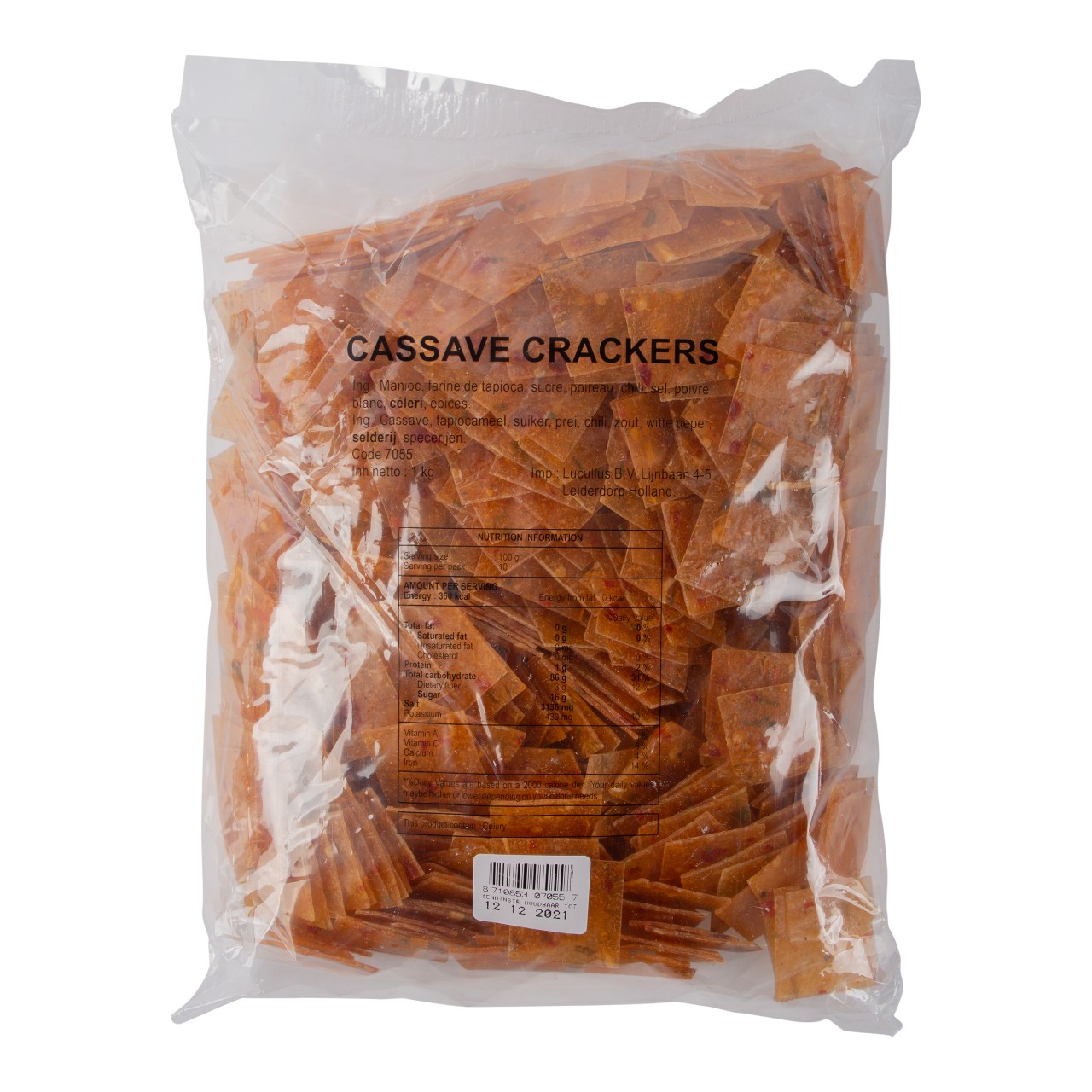 Cassave crackers 3 x 3 cm