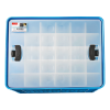 Glasbox 30-vaks met deksel en vakverdeling, blauw