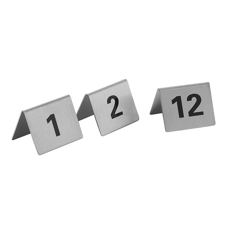 Tafelnummers no. 1-12 RVS