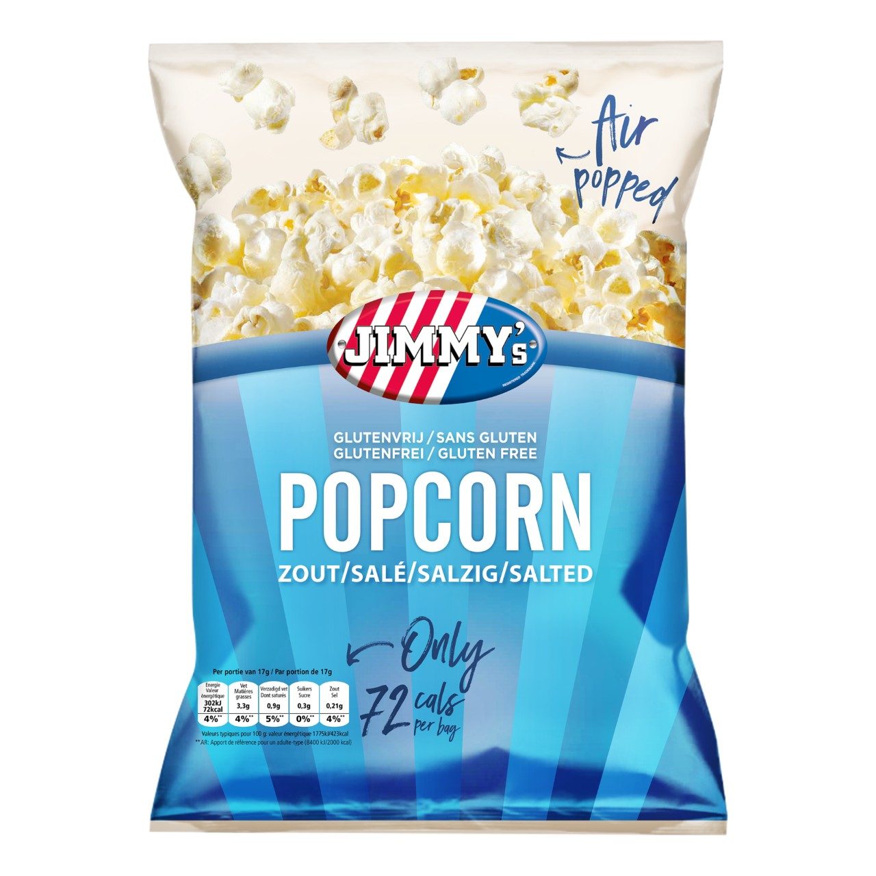 bevroren schoorsteen baai Jimmy's Popcorn zout minibags 21 zakjes x 17 gram | Sligro.nl