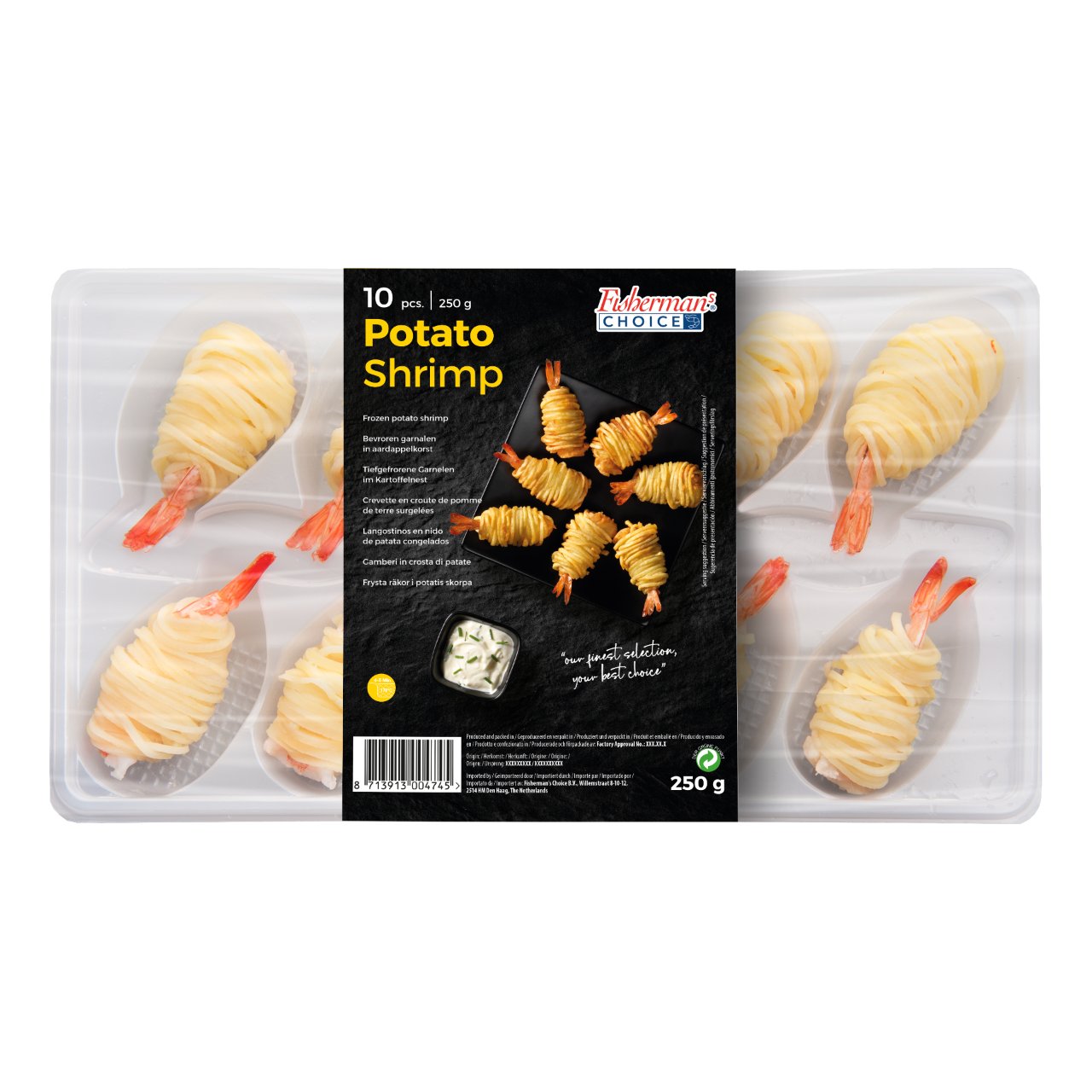 Patato Shrimps garnalen in aardappelkorst