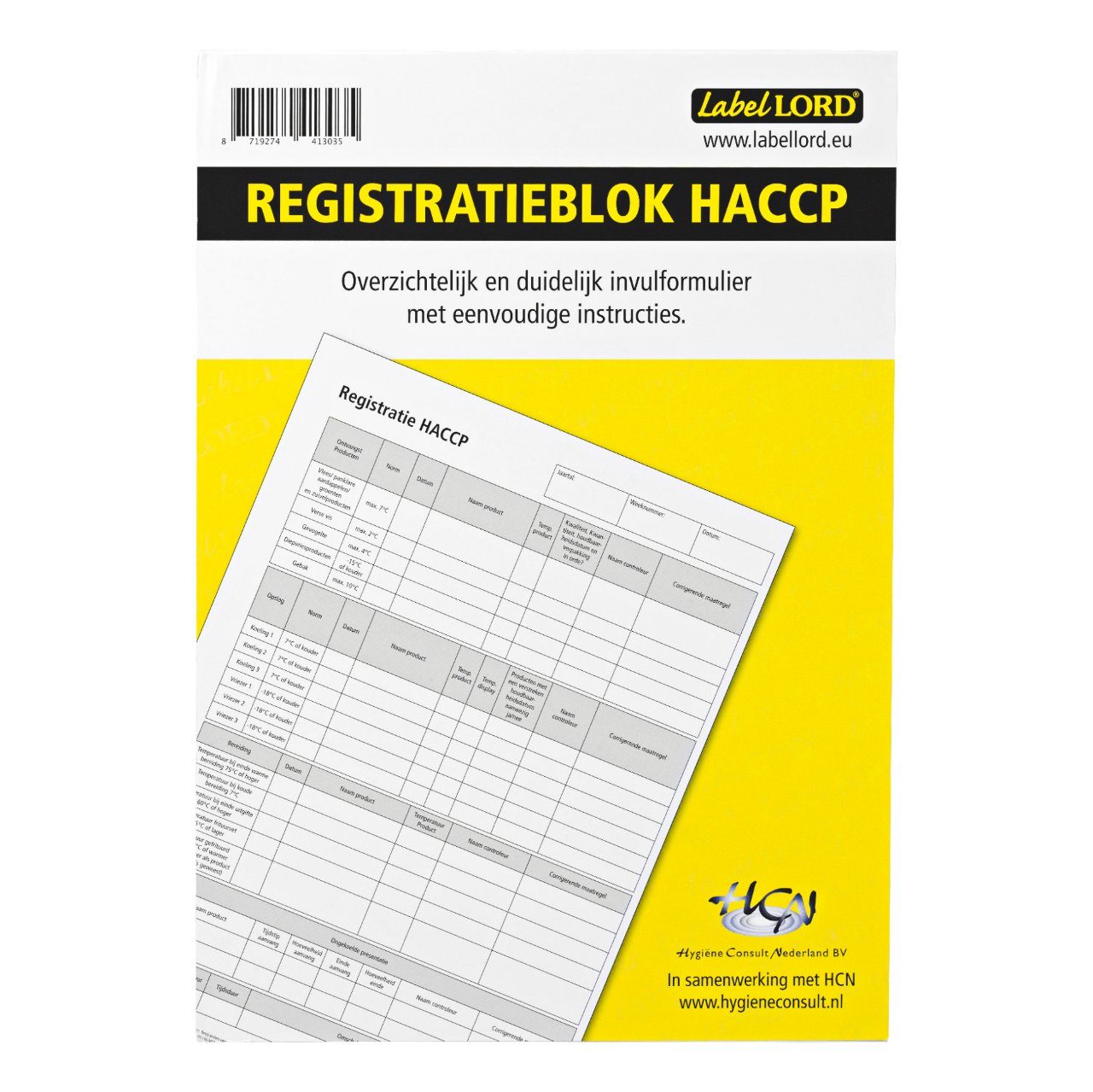 Registratieblok HACCP