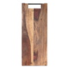 Pure rose wood serveerplank recht met metalen handvat