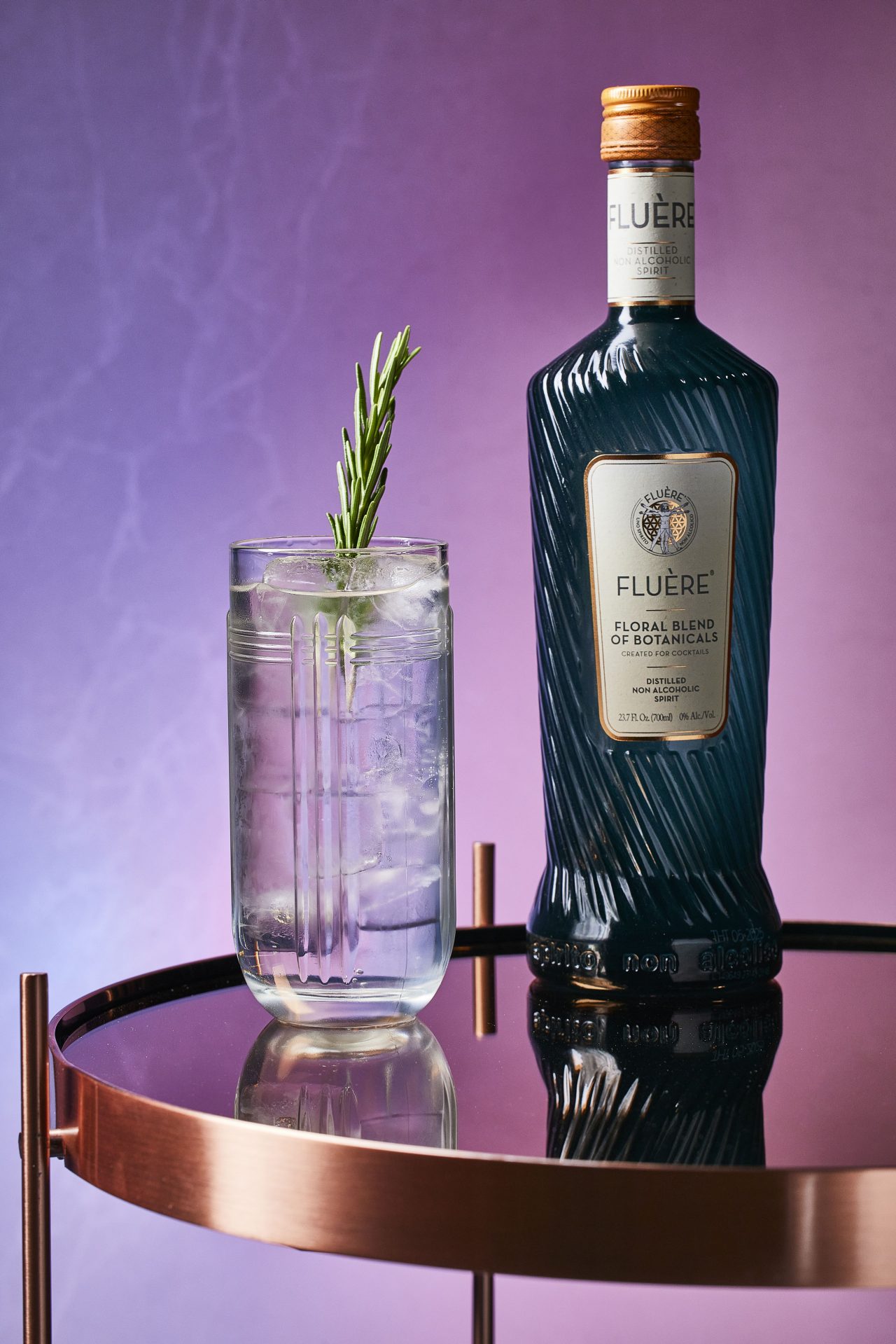 Alcoholvrije cocktail met Fluère Original Botanical Blend en tonic water