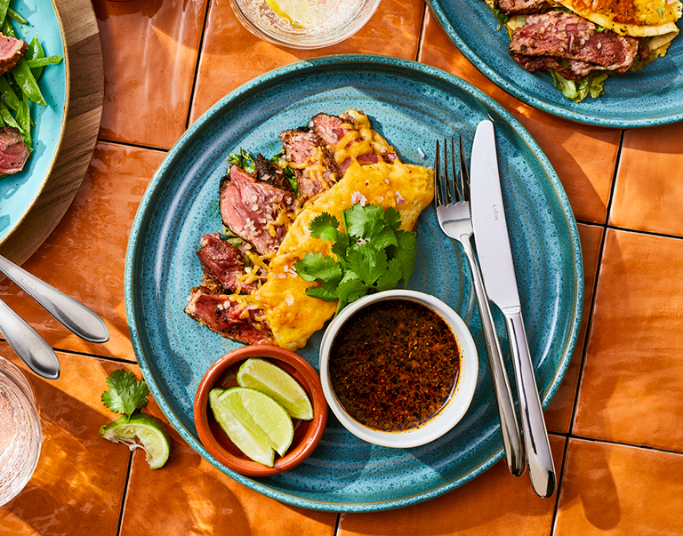 Gegratineerde taco’s met ribeye